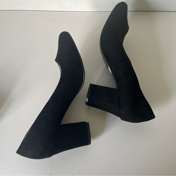 Torrid Almond Toe Block Heel Pump Black Cushioned 3 inch Wide Width 8W - Picture 10 of 11